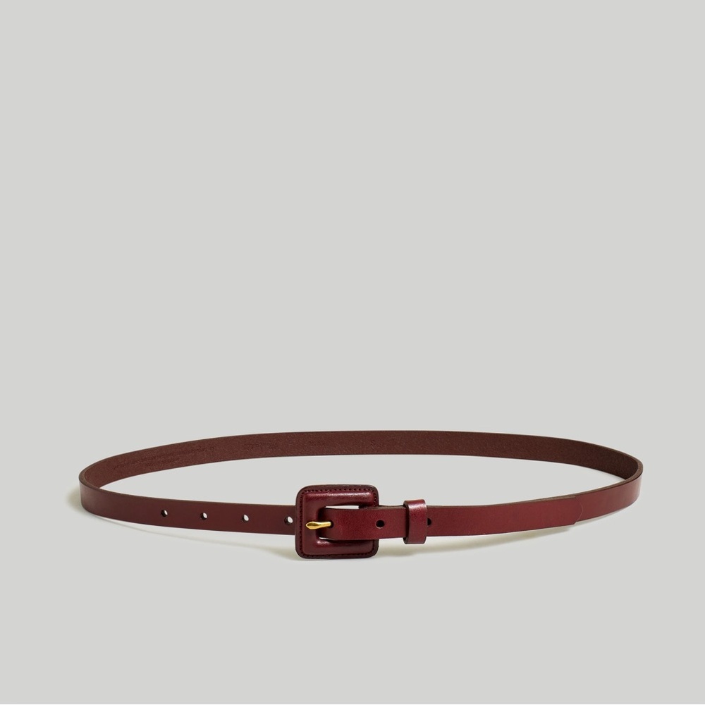 Madewell Pebbled Leather Covered-Buckle Belt NWT